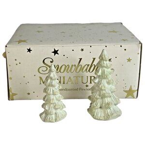 Dept 56 Snowbabies Miniatures Frosty Forest Handpainted Pewter 2 Piece 7612-0